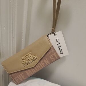 Steve Madden Beige and Brown Clutch